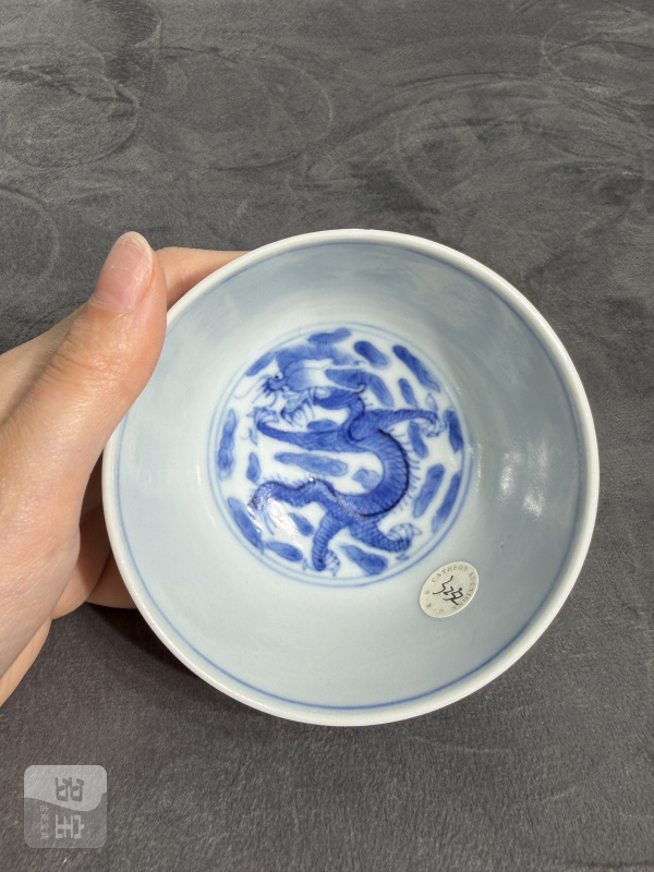 清晚期青花丹凤朝阳纹杯 - 图8